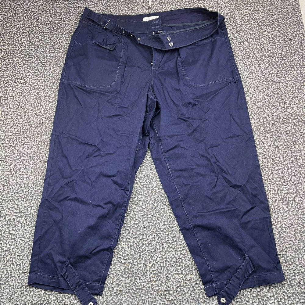 Eloquii Elements Pants Women 18 Navy Blue Cotton Blend Cropped